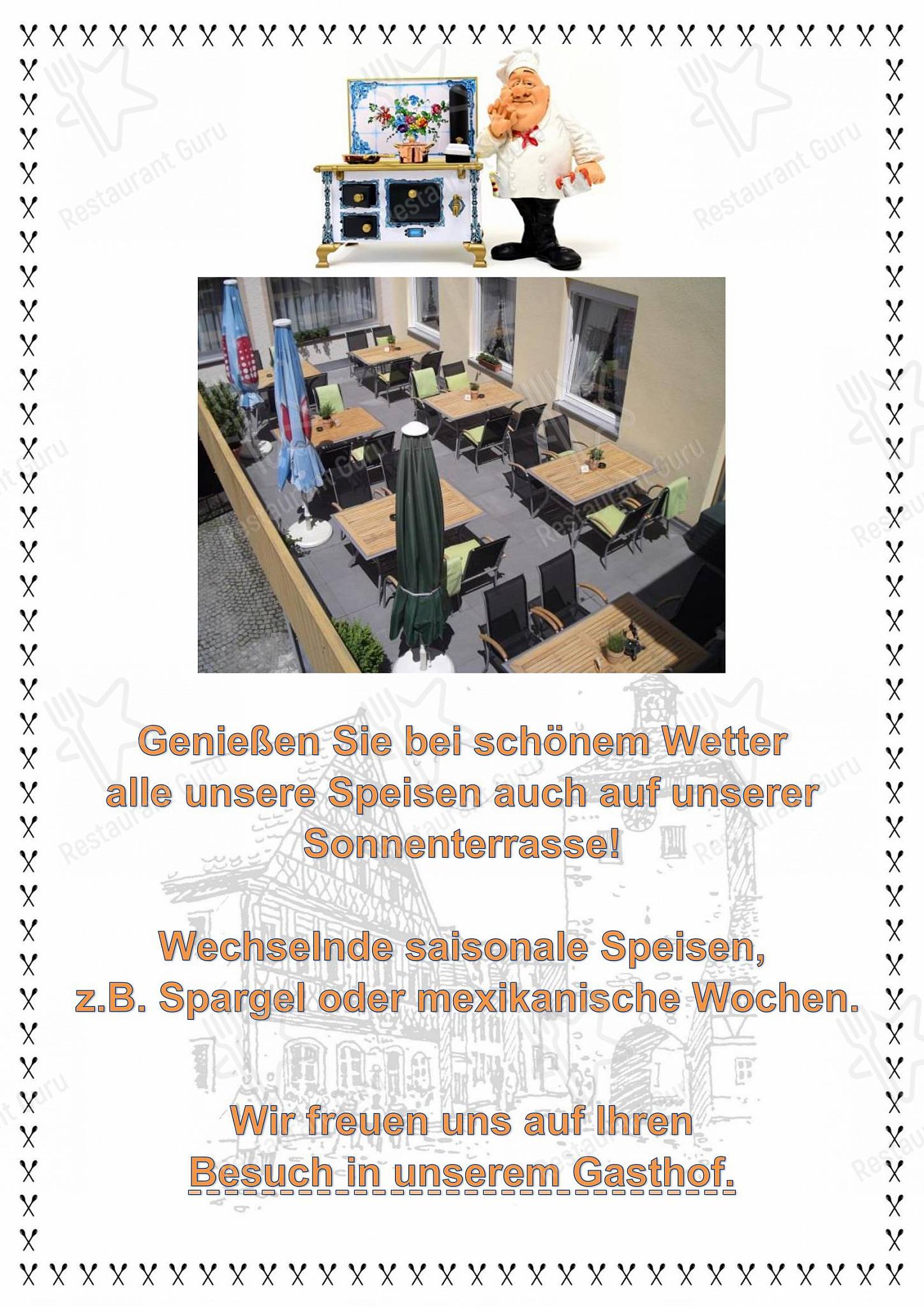 Gasthof Krone - Lax в Шайнфельде - Меню