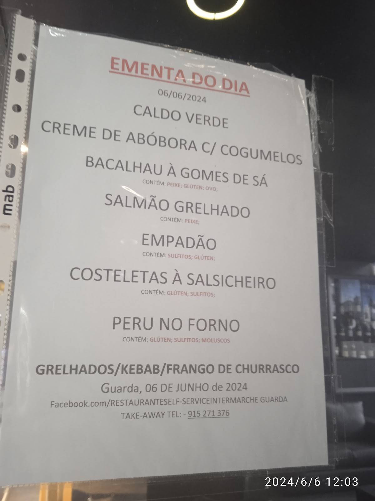 Self Service Intermarché Guarda меню