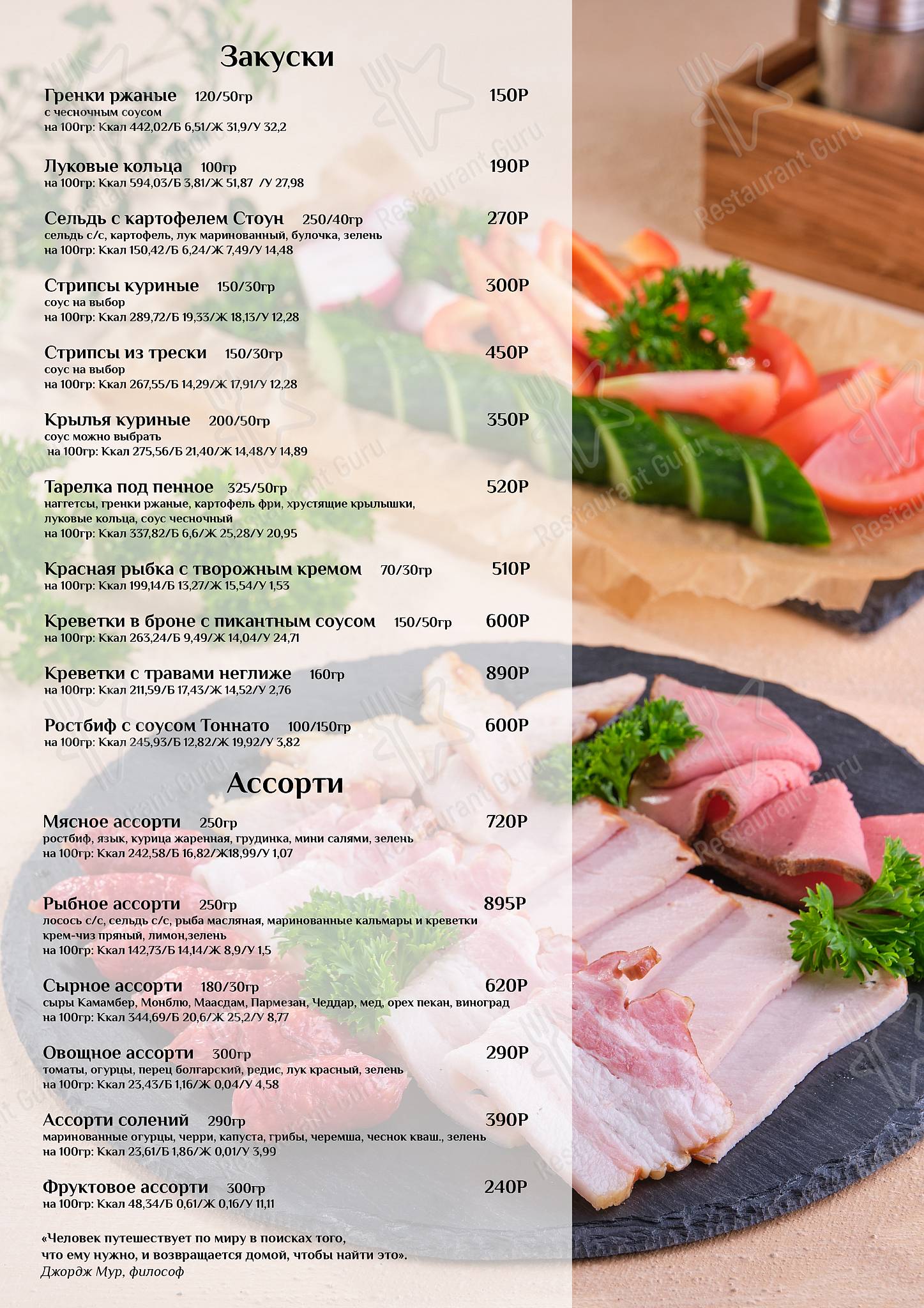 Меню для посетителей ресторана Семейное кафе 