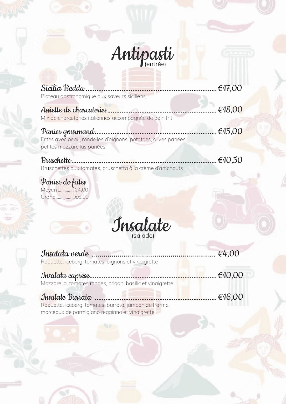 Sicilia Bedda меню