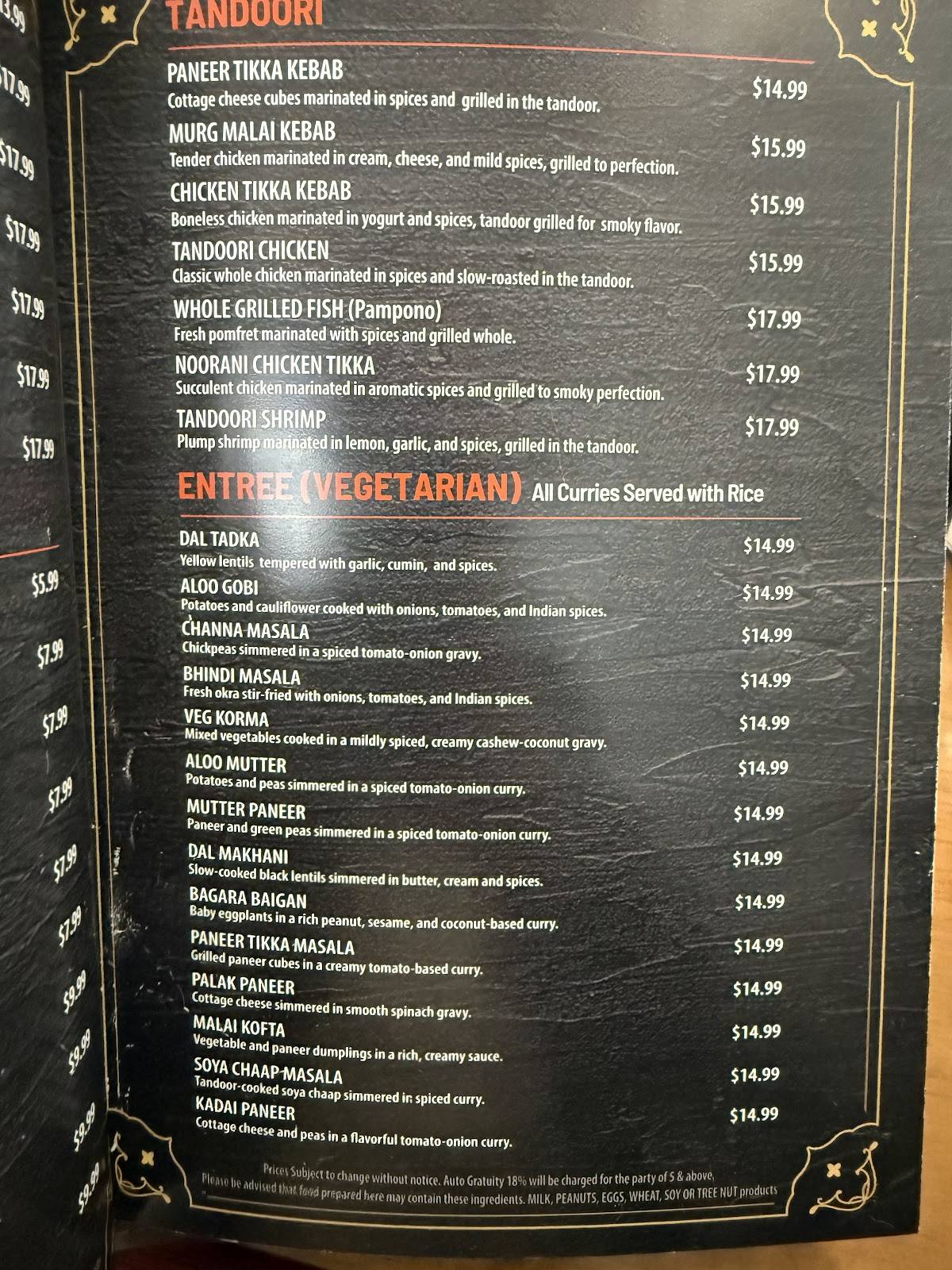 Silver Spoons - Indian Cuisine меню