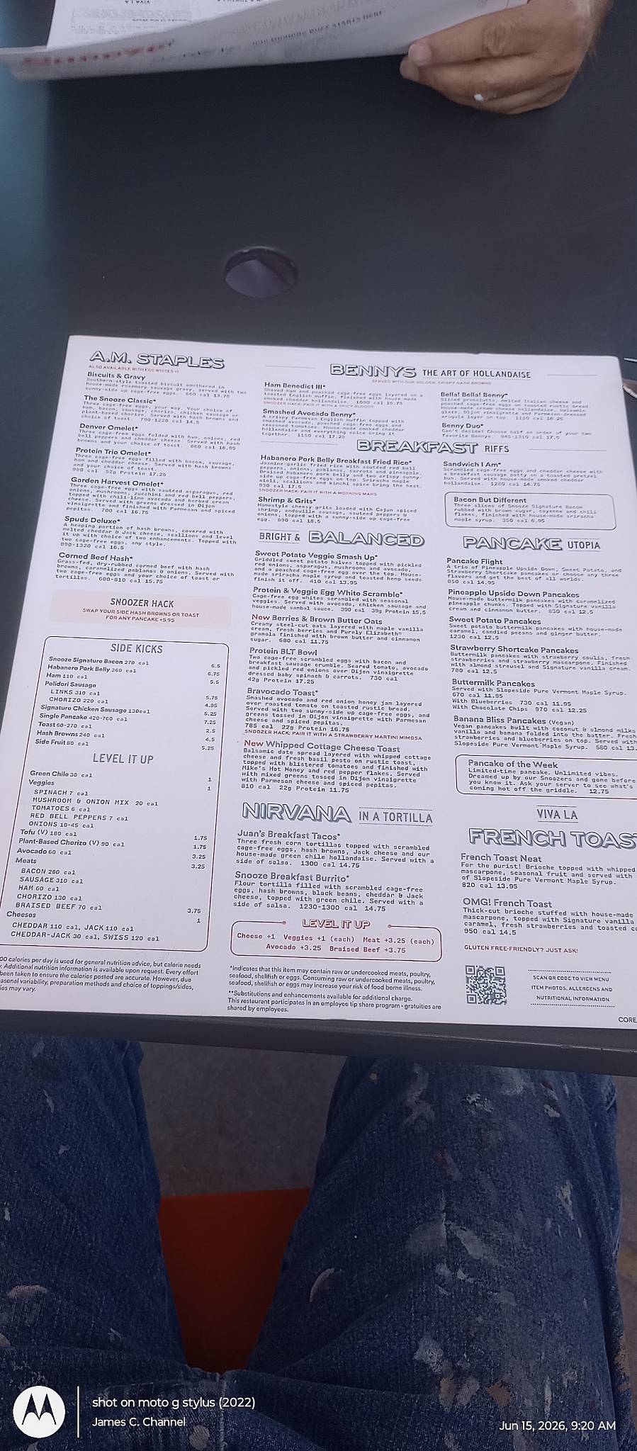 Snooze, an A.M. Eatery меню
