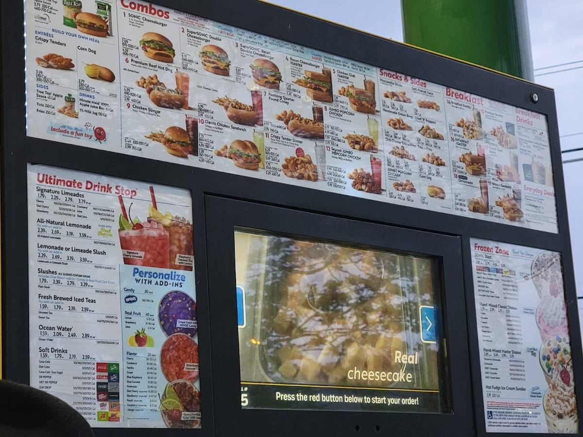 Sonic Drive-In меню