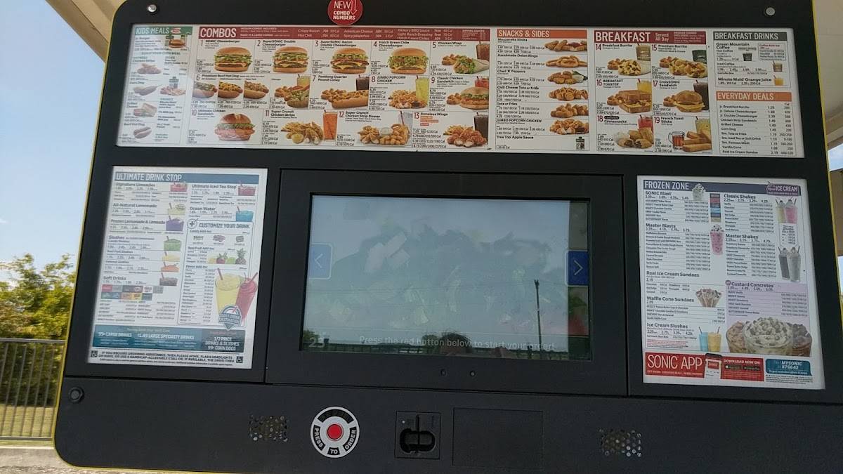 Sonic Drive-In меню