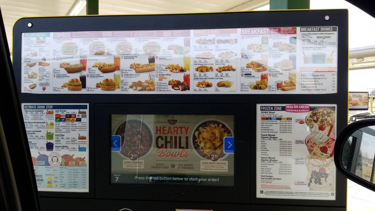 Sonic Drive-In меню
