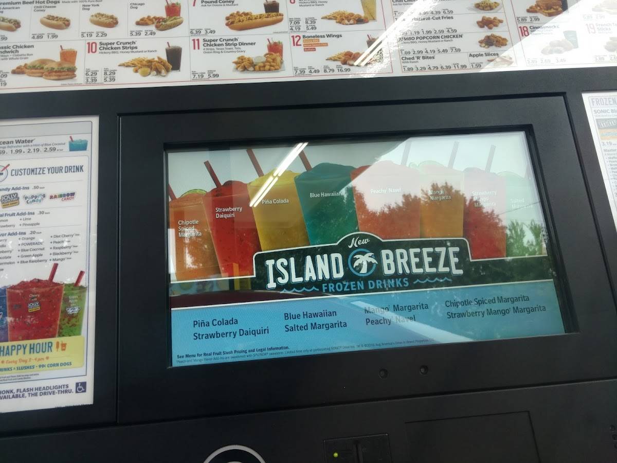 Sonic Drive-In меню