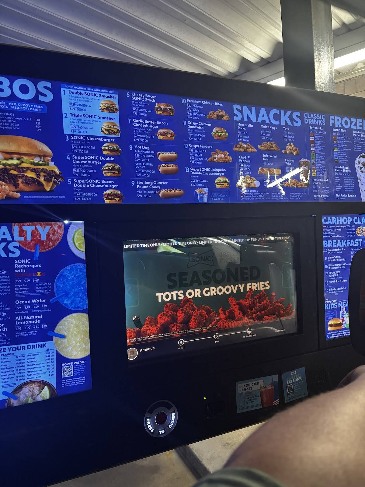 Sonic Drive-In меню