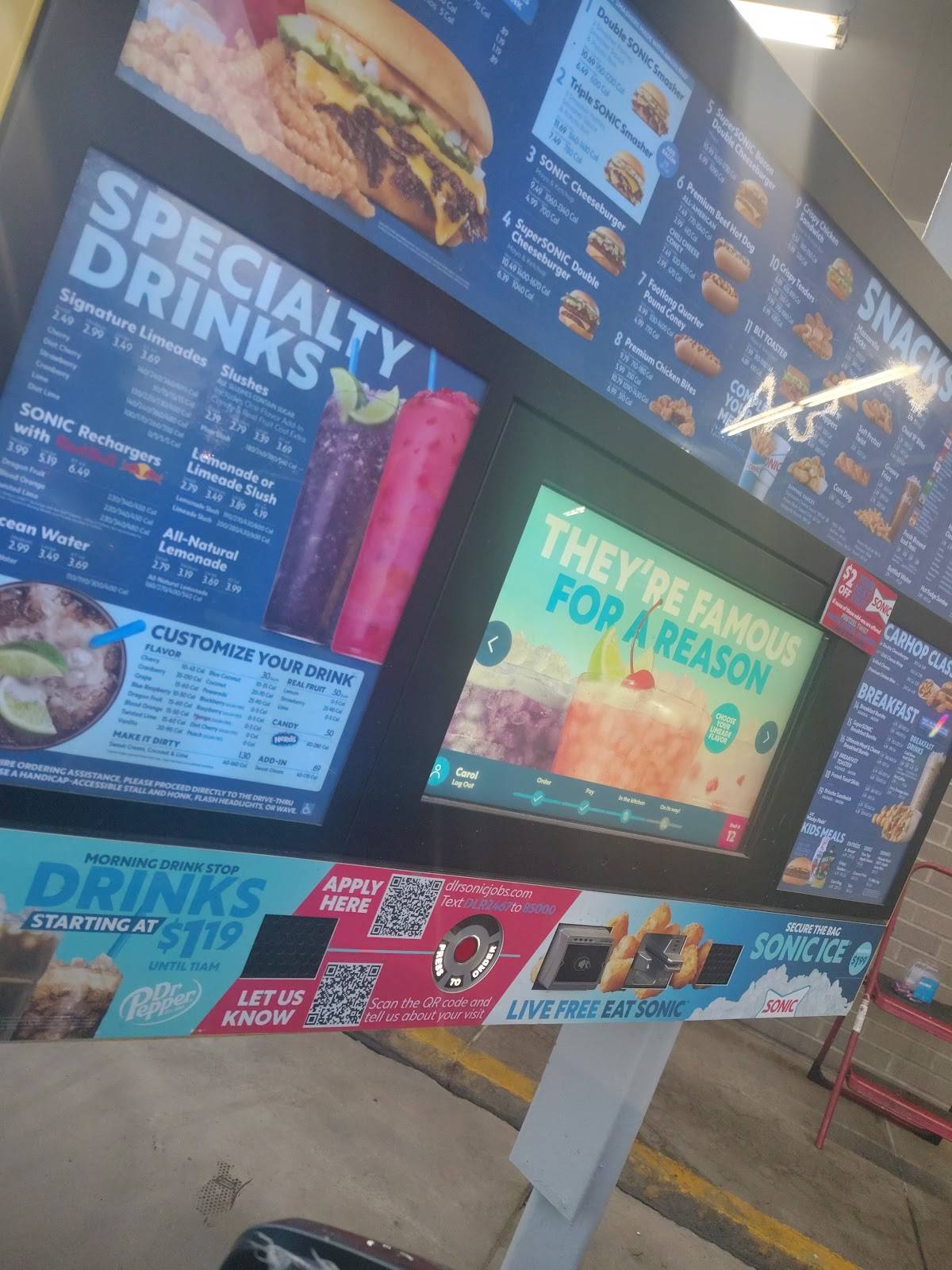 Sonic Drive-In меню