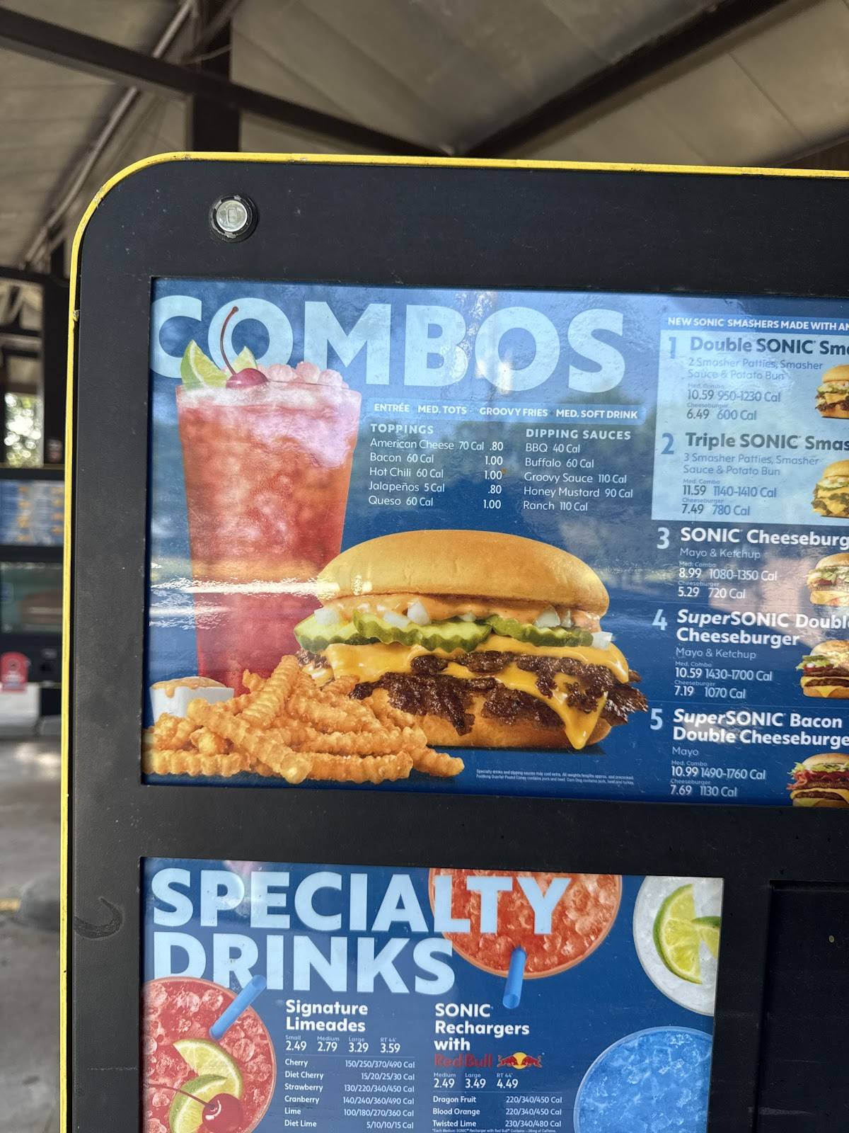 Sonic Drive-In меню
