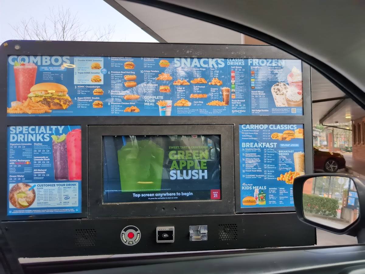Sonic Drive-In меню