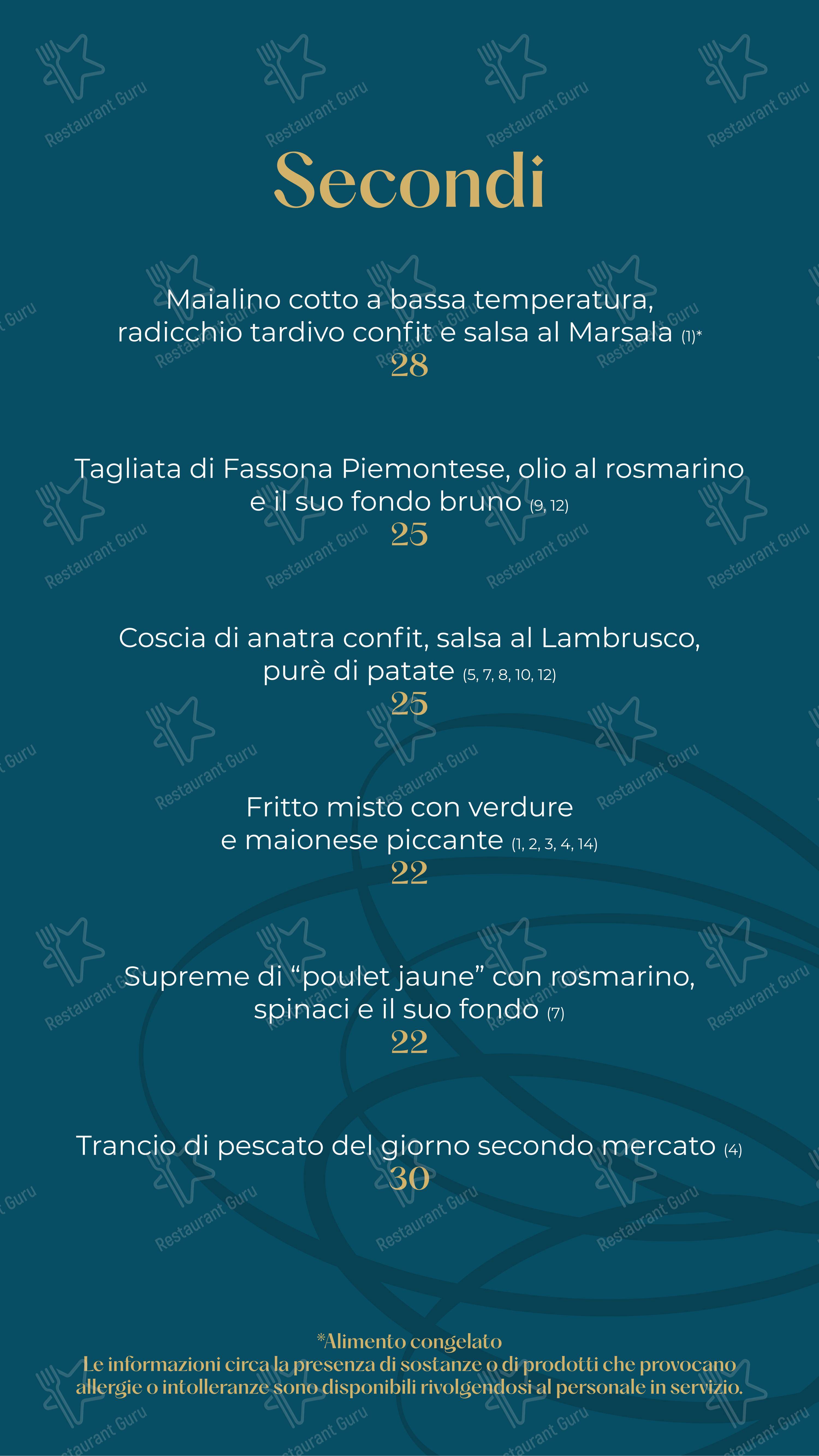 Меню ресторана SottoLuce - Ristorante - 菜单