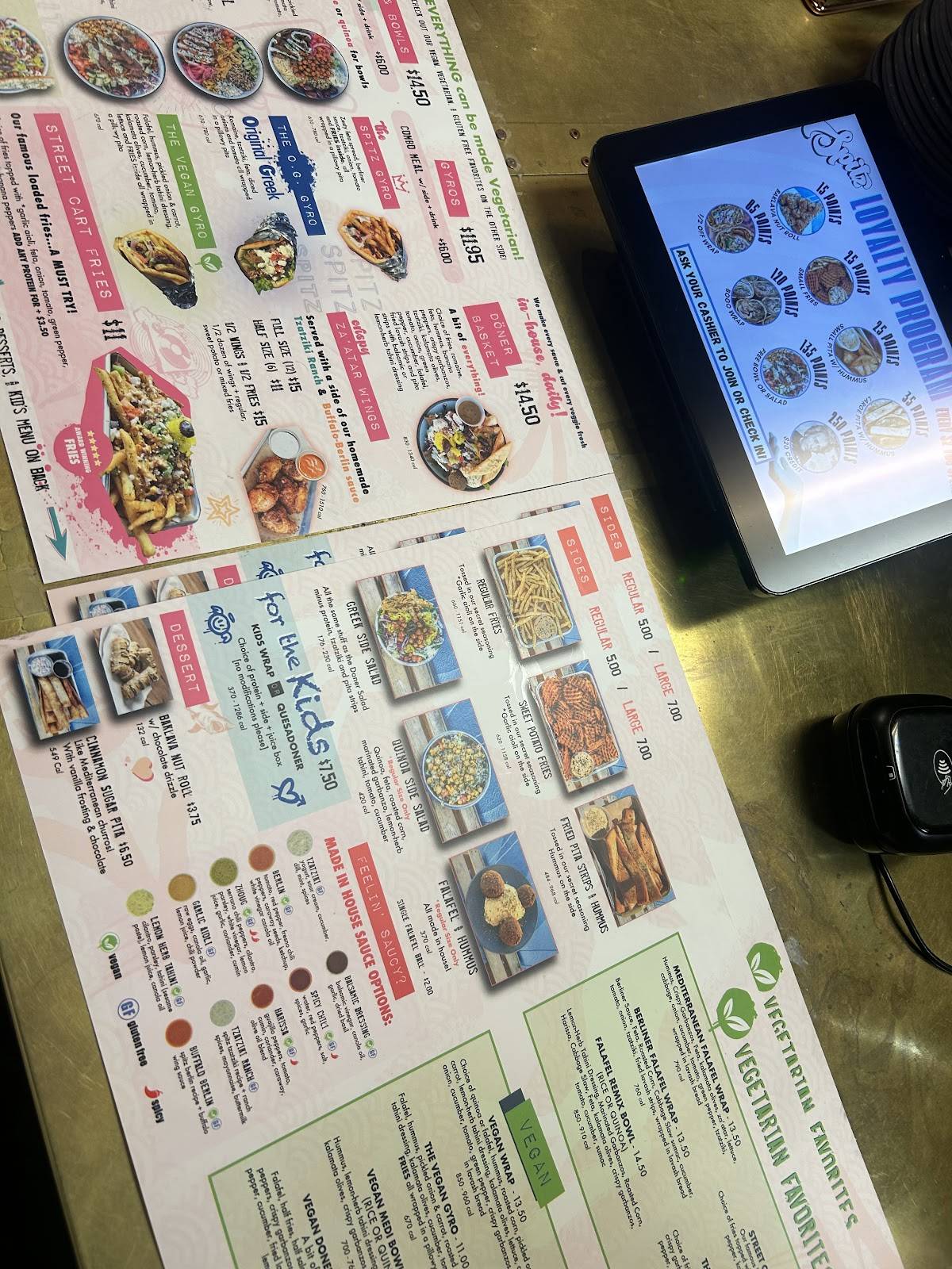 Spitz Mediterranean Street Food меню