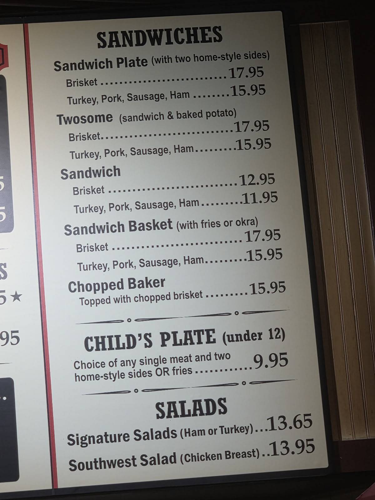 Spring Creek Barbeque меню