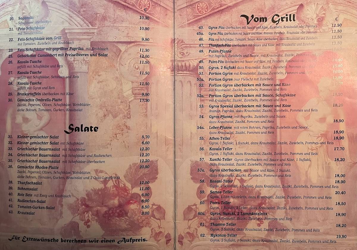Restaurant Rhodos меню