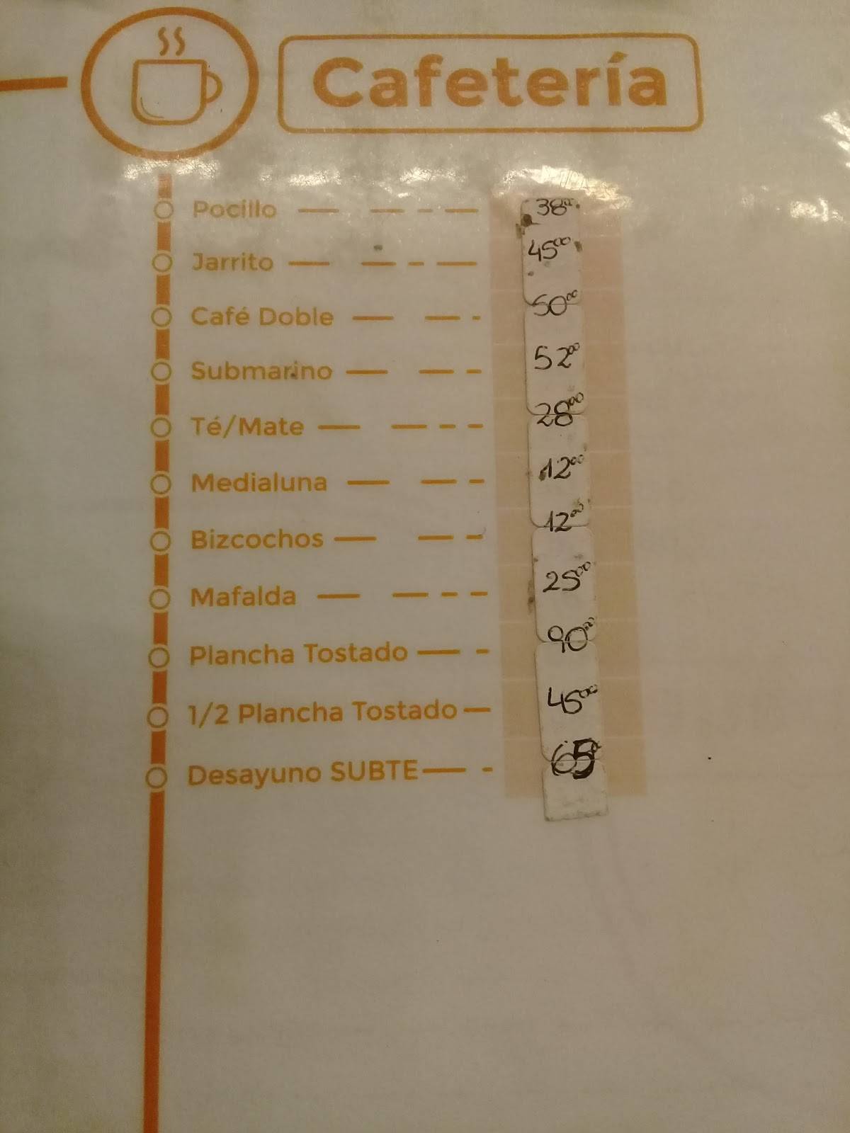 Subte меню