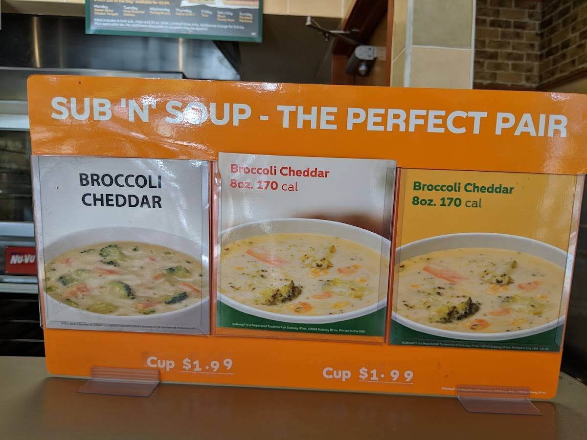 Subway меню