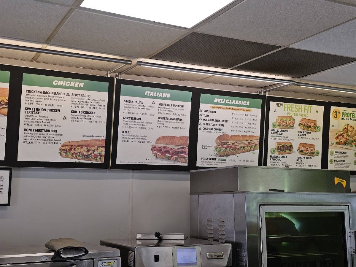 Subway меню