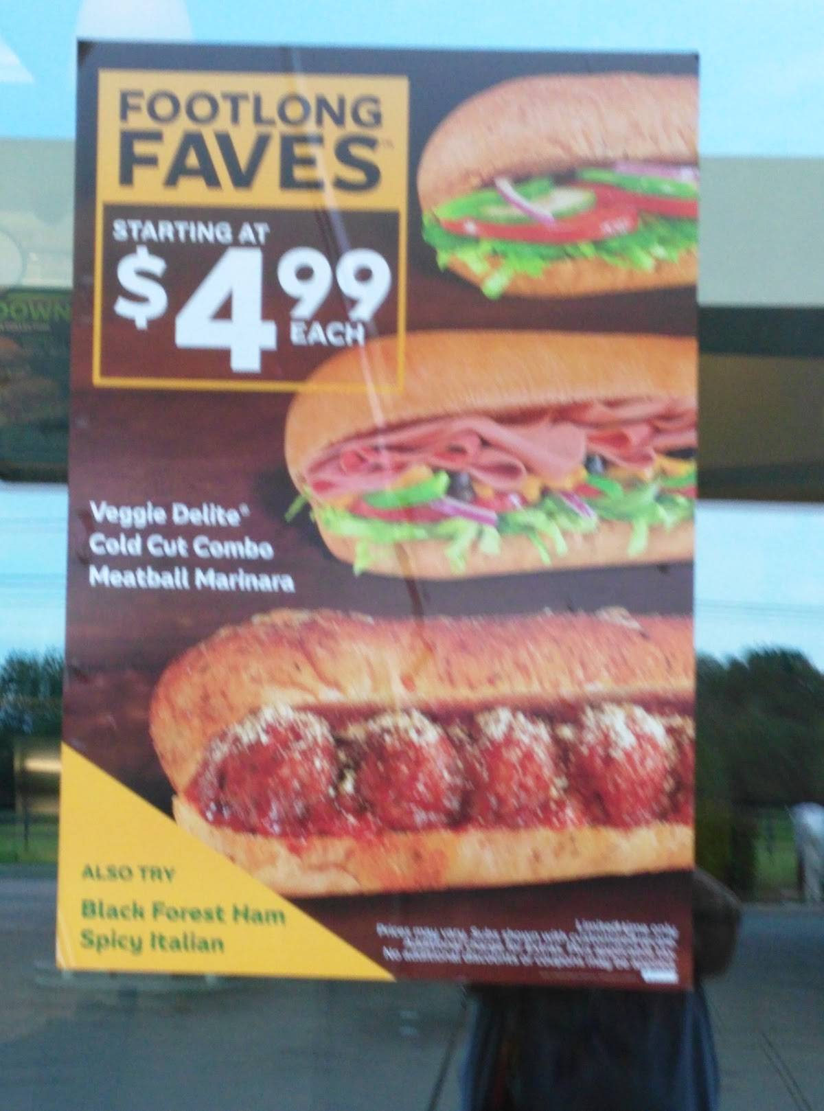 Subway меню