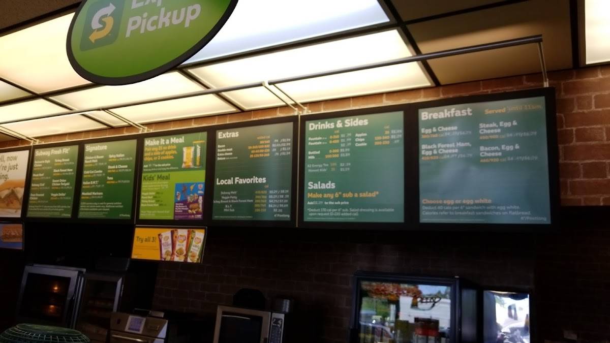 Subway меню