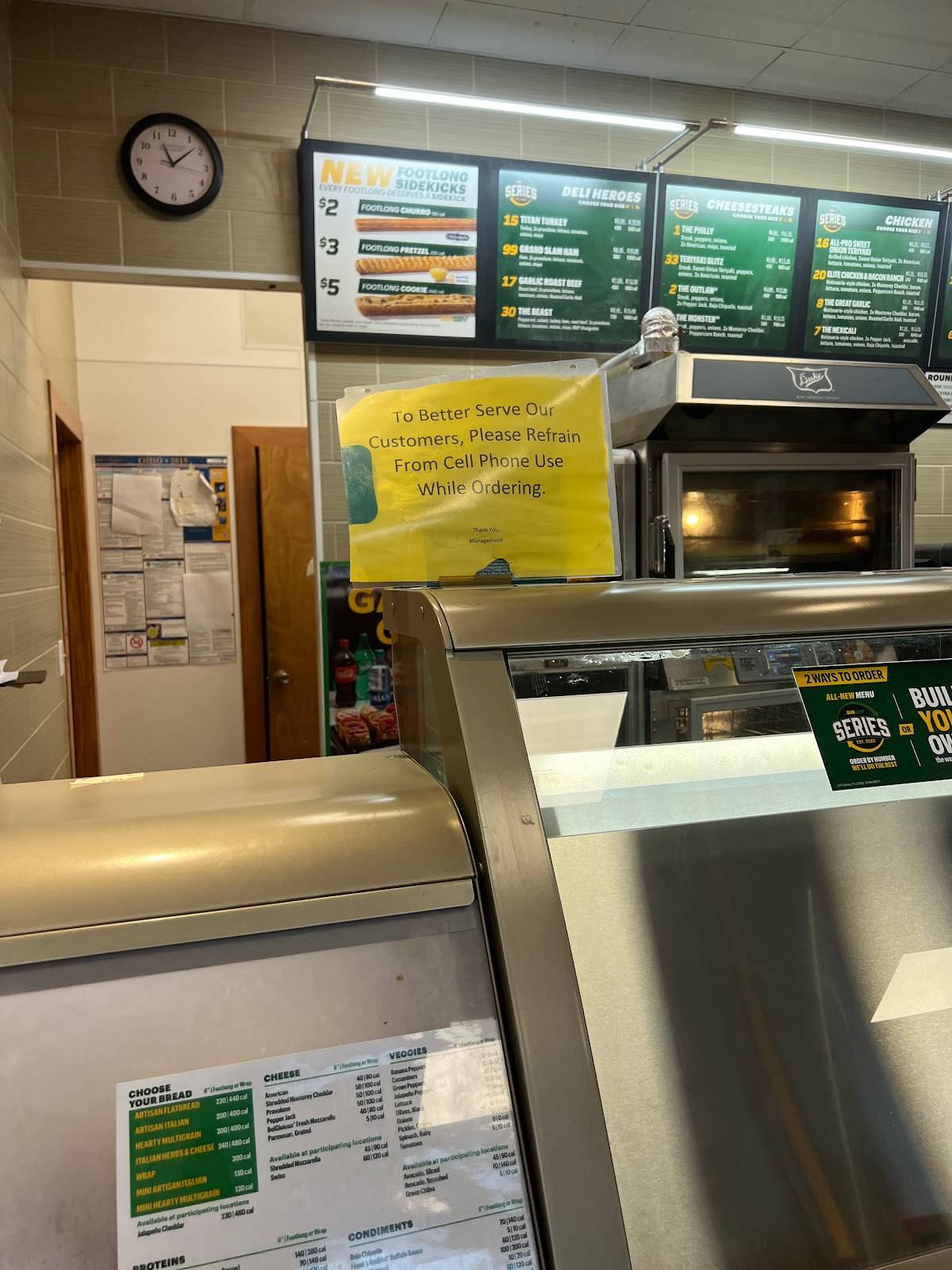 Subway меню