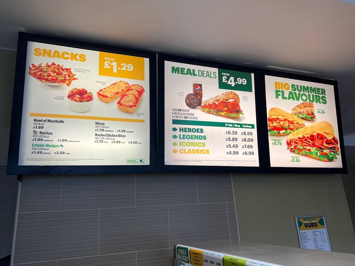 Subway меню