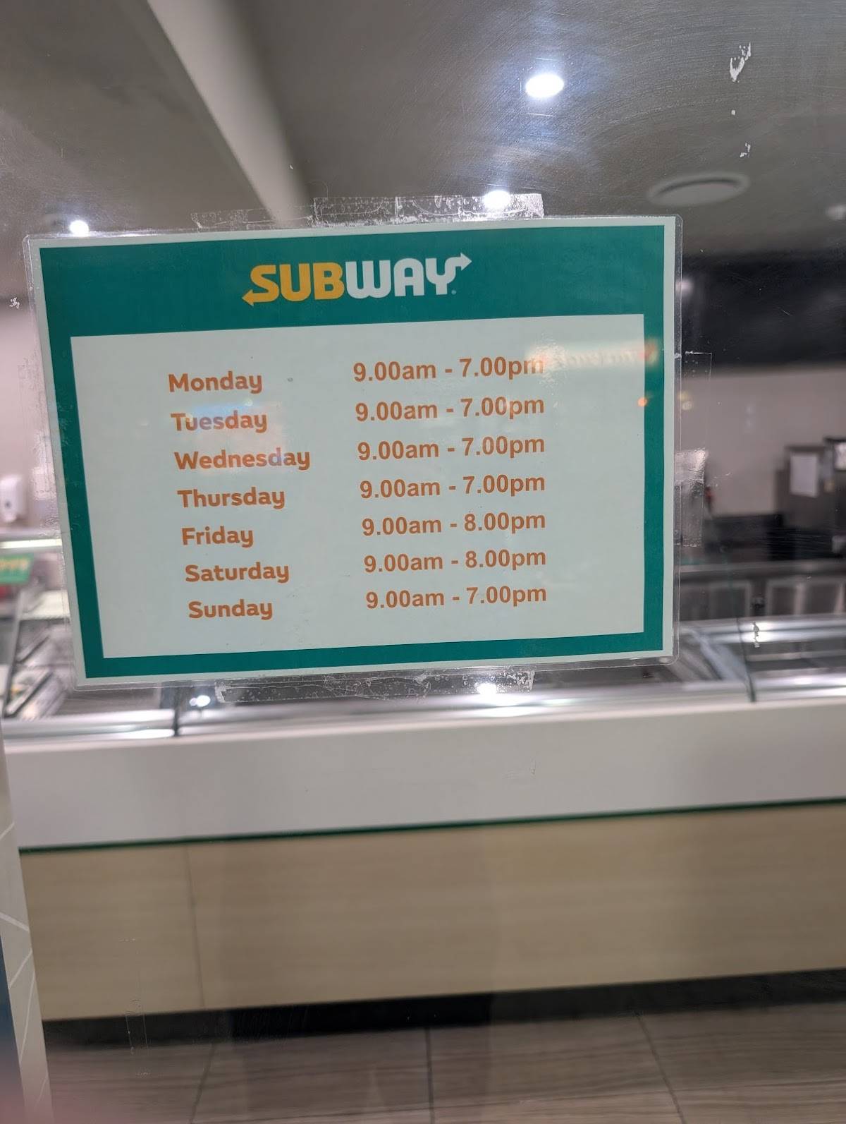 Subway меню