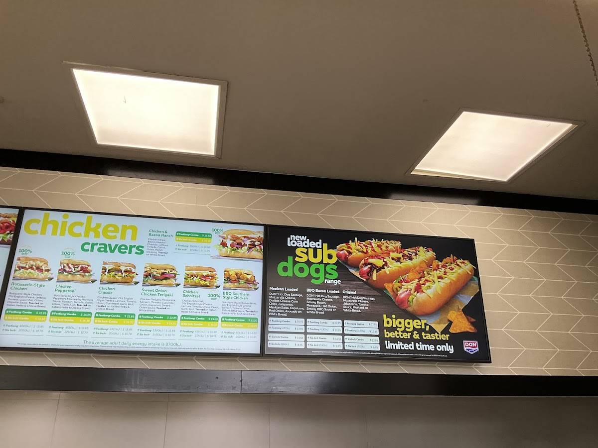Subway меню