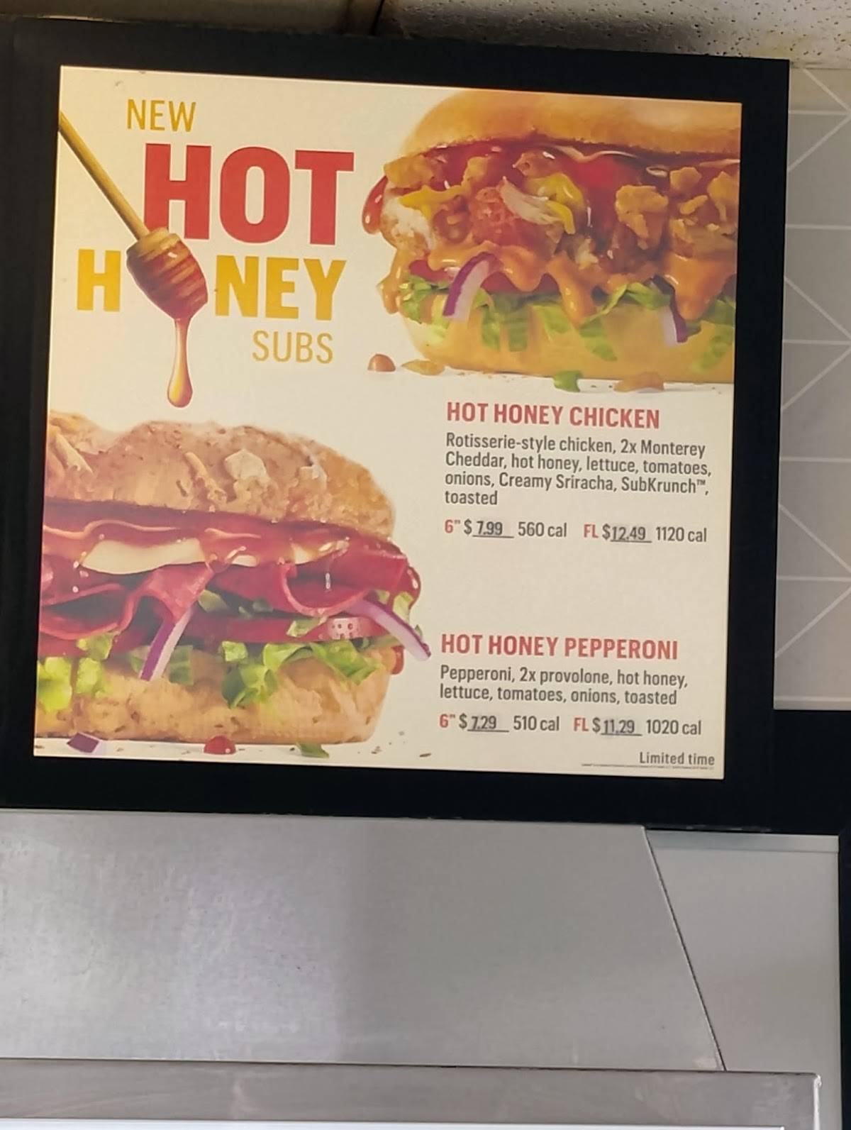 Subway меню