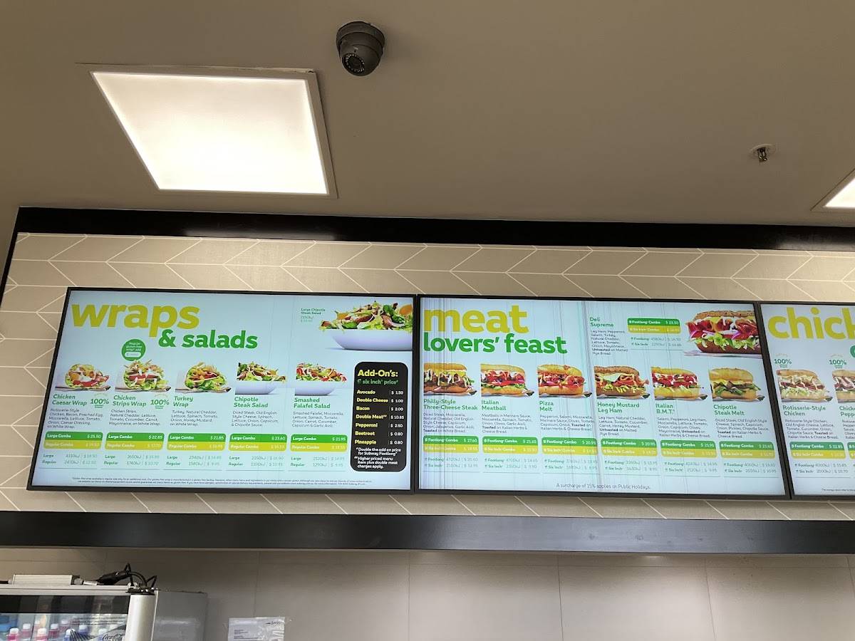 Subway меню