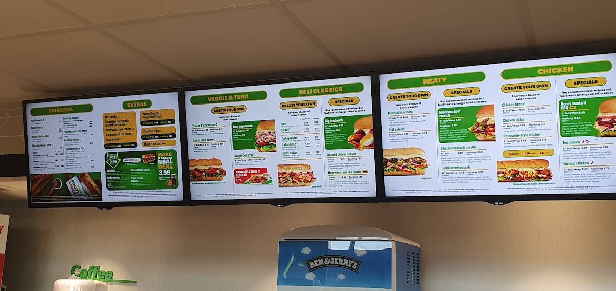 Subway меню
