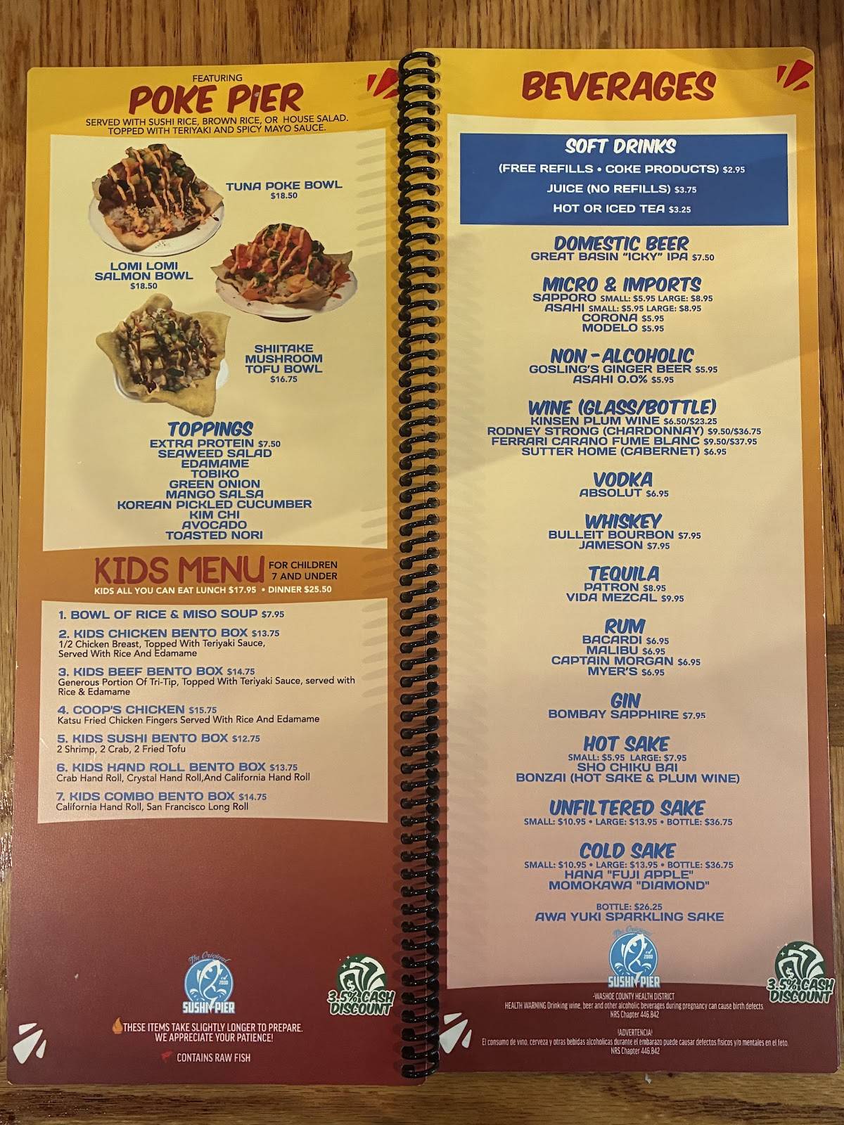 Sushi Pier (Reno) меню