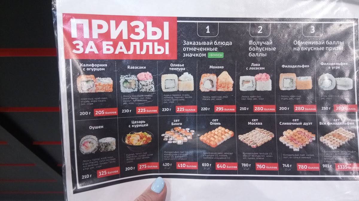 Суши Мастер меню