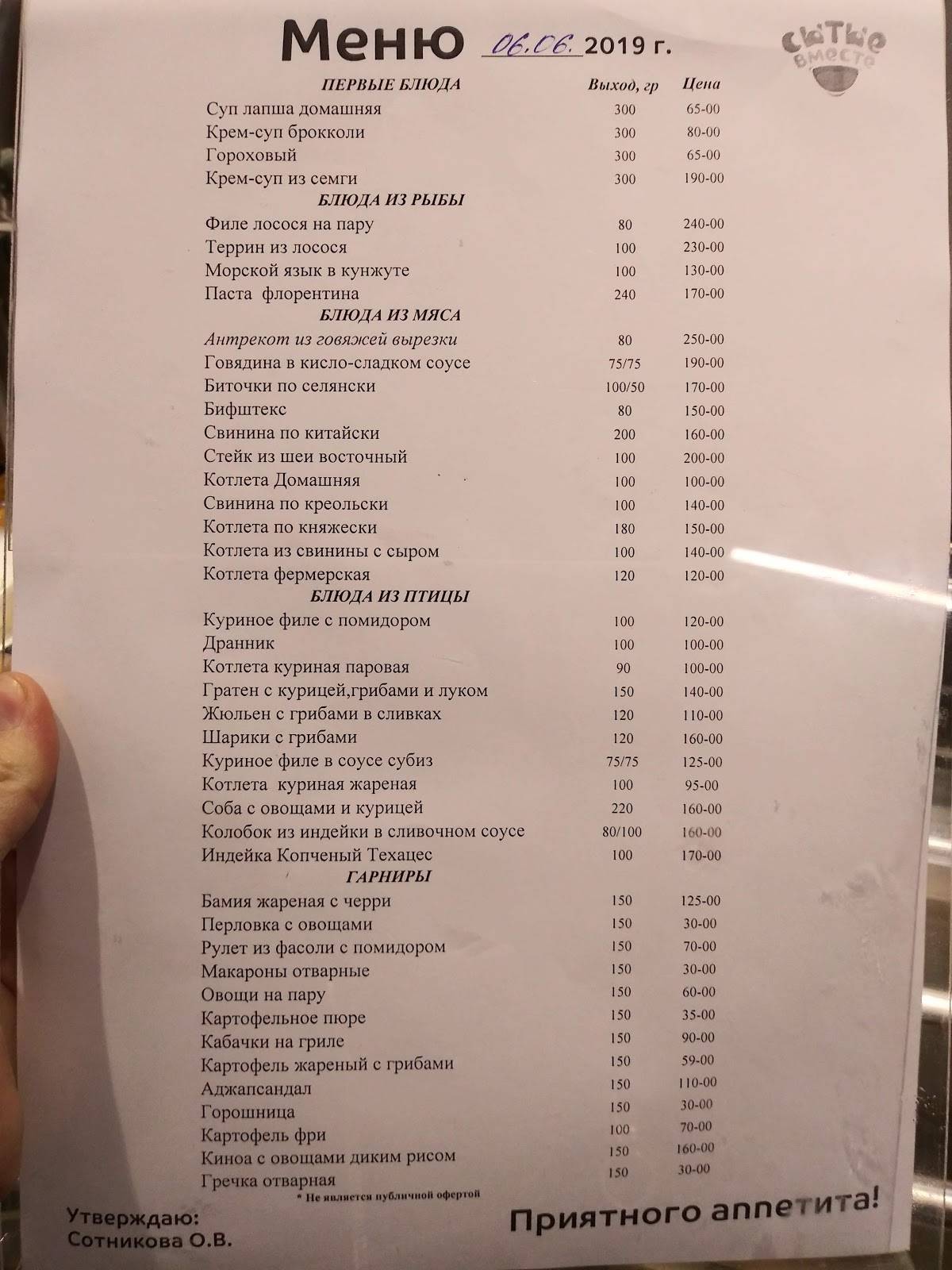 Сытые вместе меню