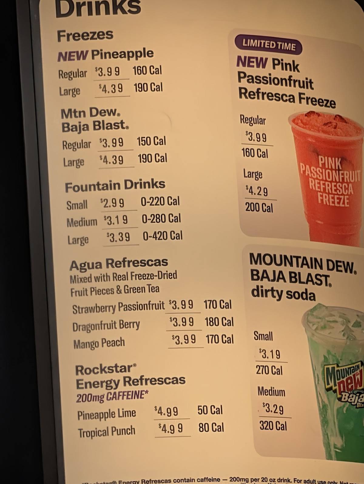 Taco Bell меню