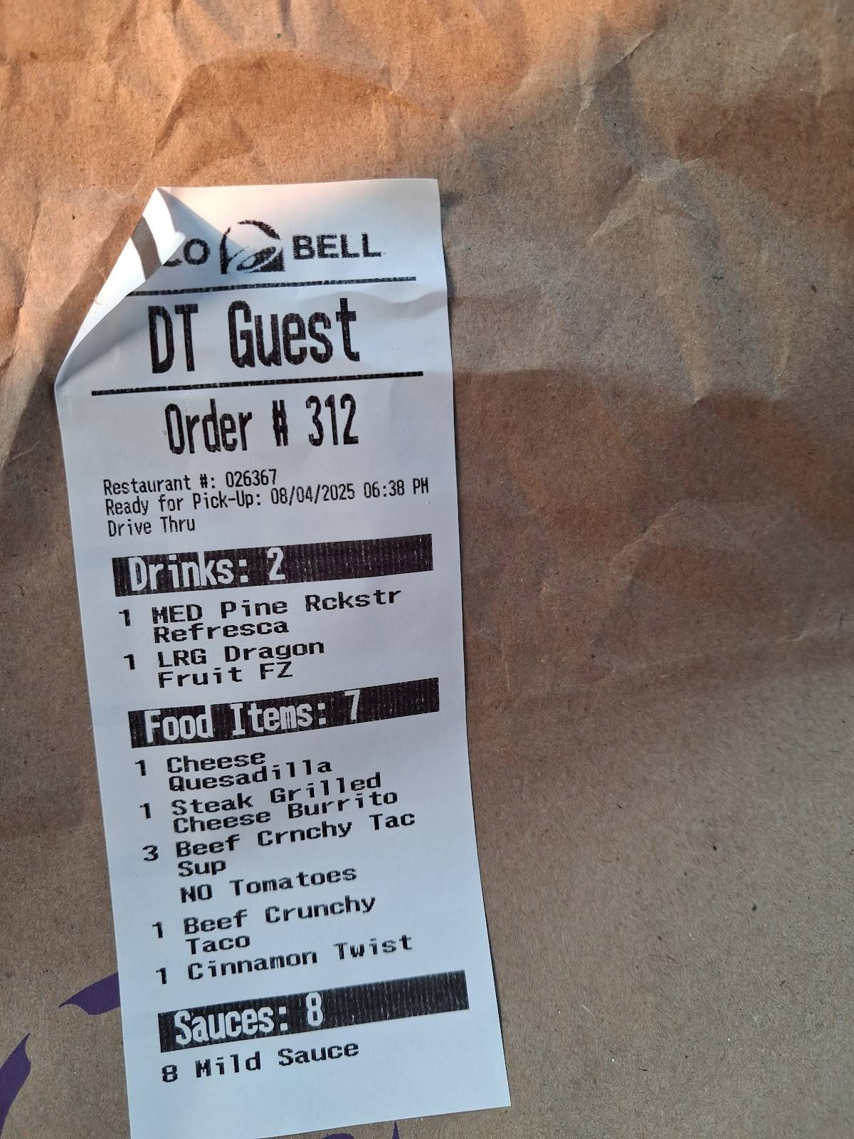 Taco Bell меню