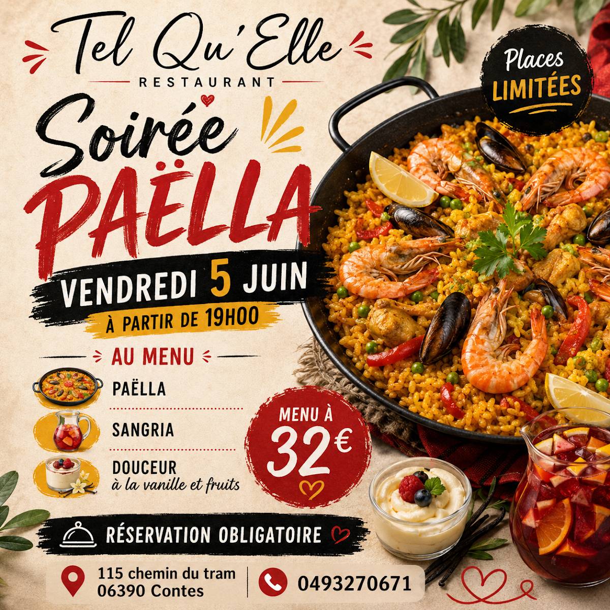 Tel Qu’Elle меню