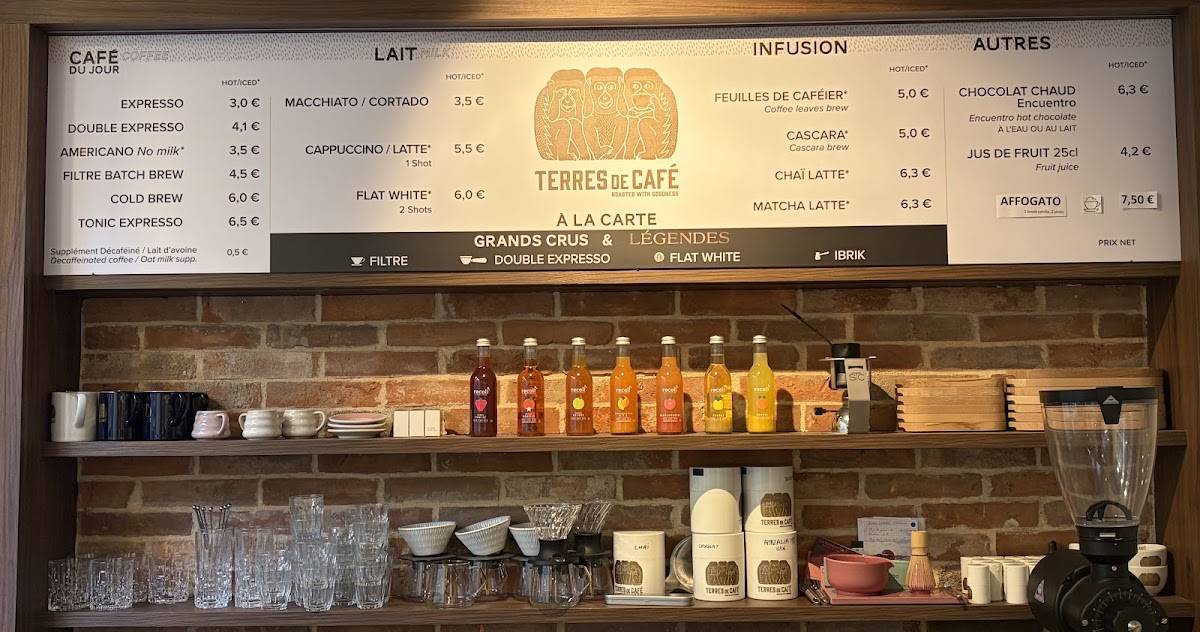 Terres de café меню