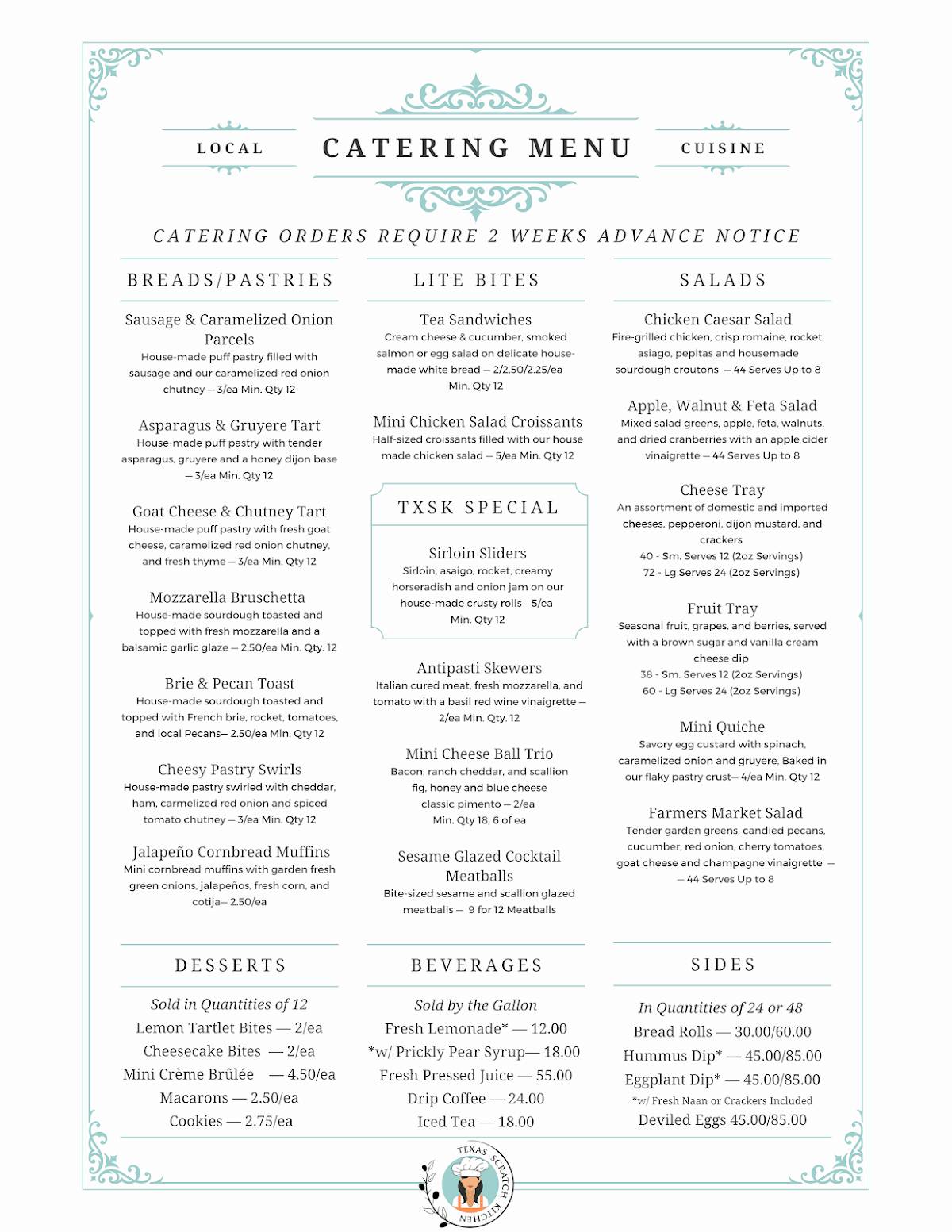 Texas Scratch Kitchen меню