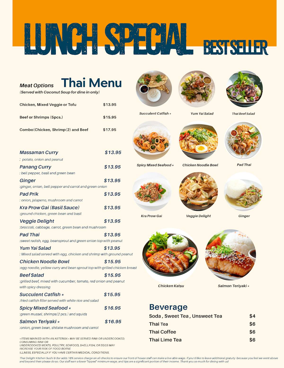 Thai Delight Kitchen Sushi & Bar меню
