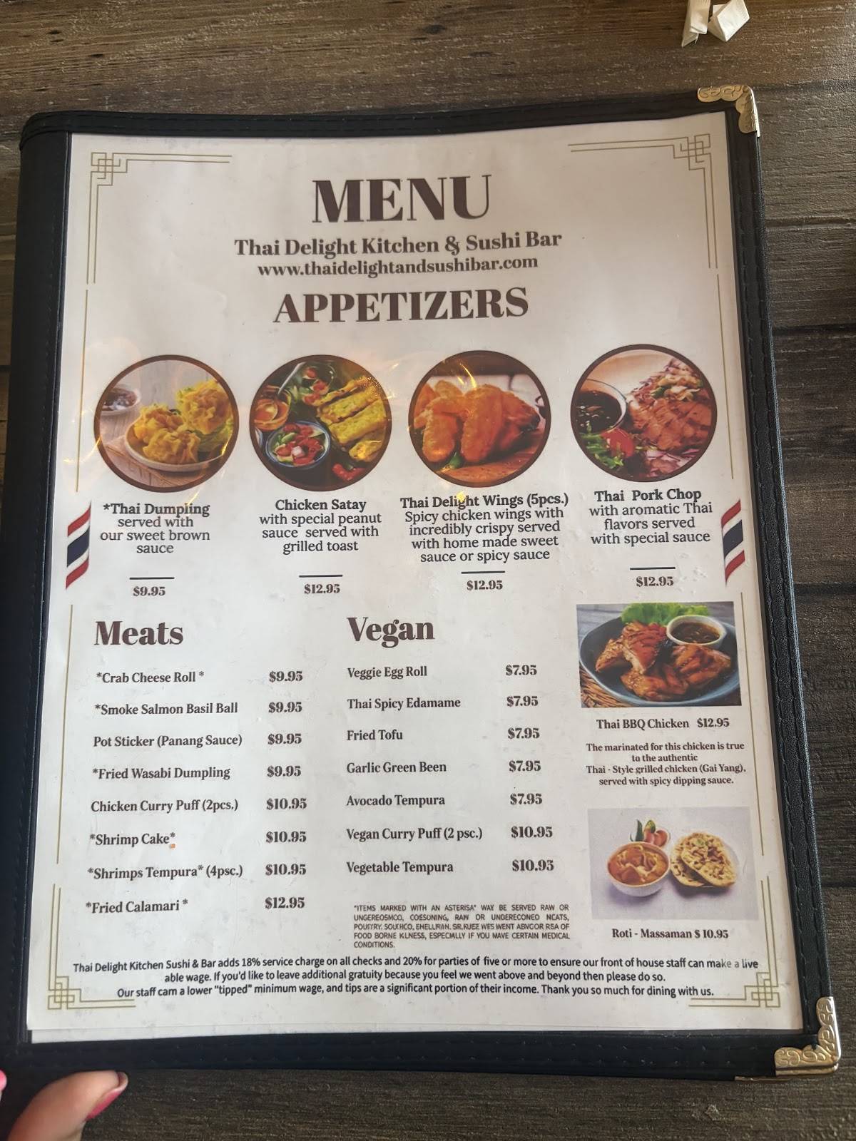 Thai Delight Kitchen Sushi & Bar меню