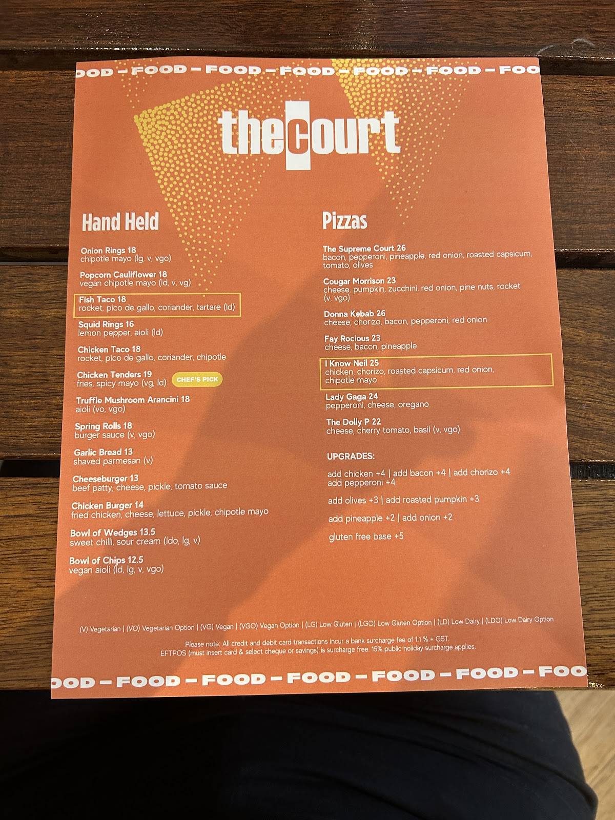 The Court меню