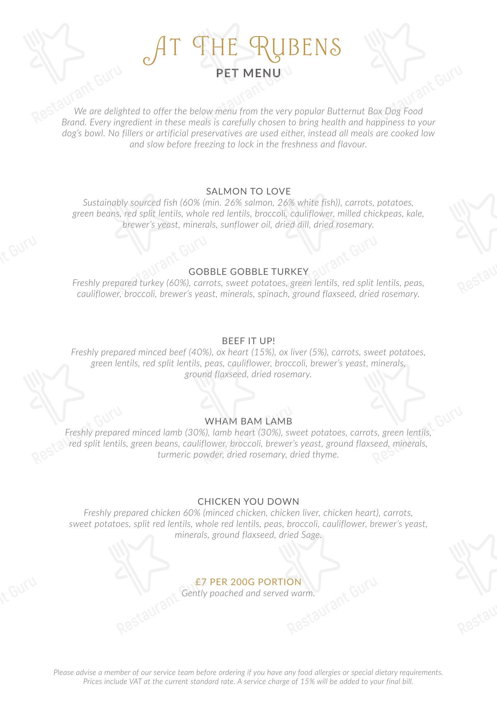 The Curry Room в Лондоне - Меню напитков