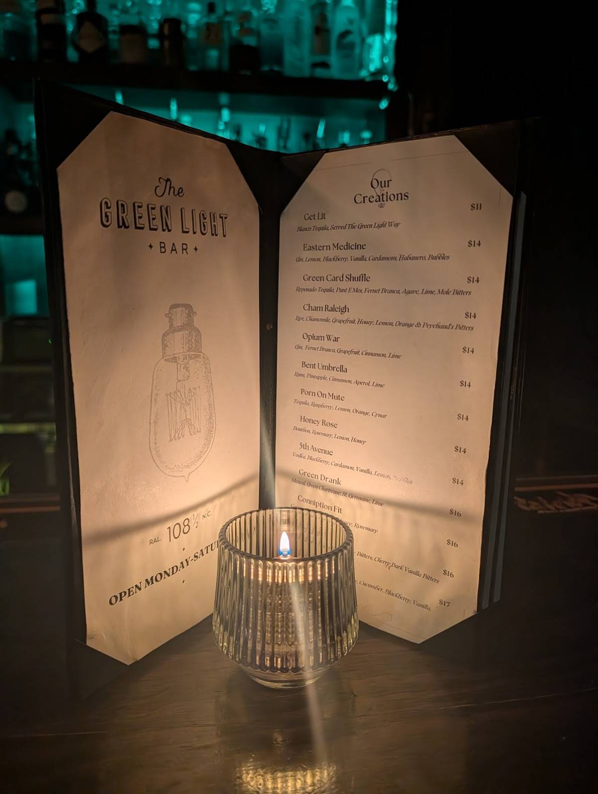 The Green Light меню