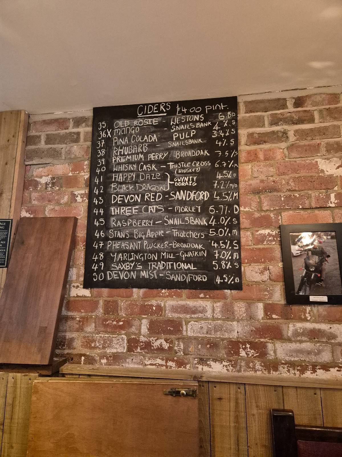 The Groovers Arms меню