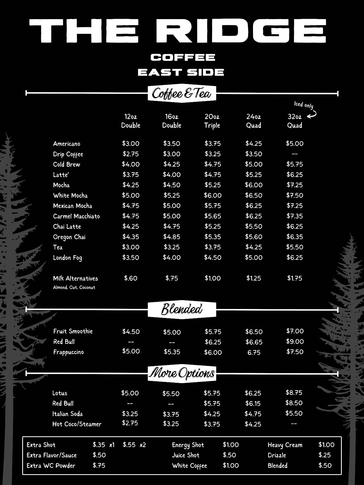 The Ridge Coffee меню