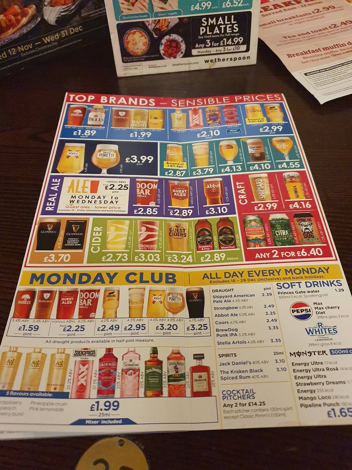 The Roebuck Inn - JD Wetherspoon меню