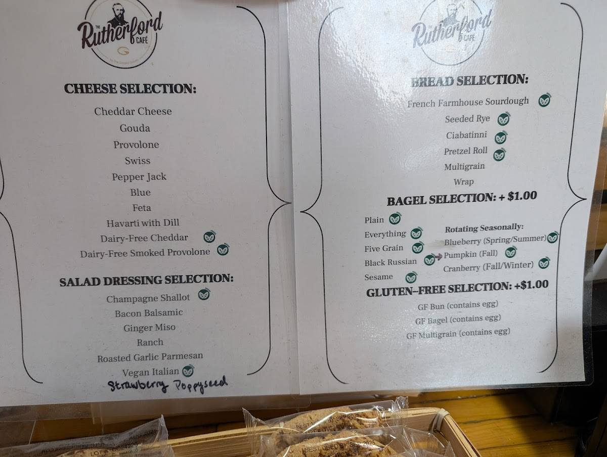 The Rutherford Café меню