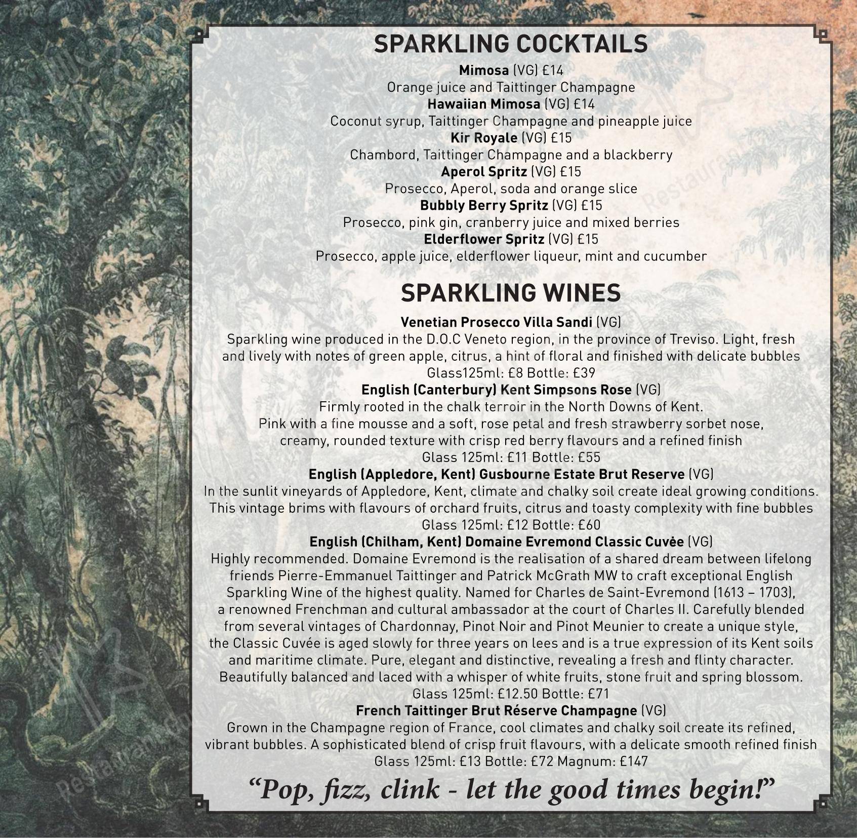 Меню паба и бара The Woolpack Hotel - Dinner Menu