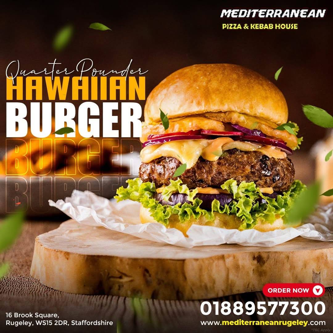The mediterranean pizza burger kebabs меню