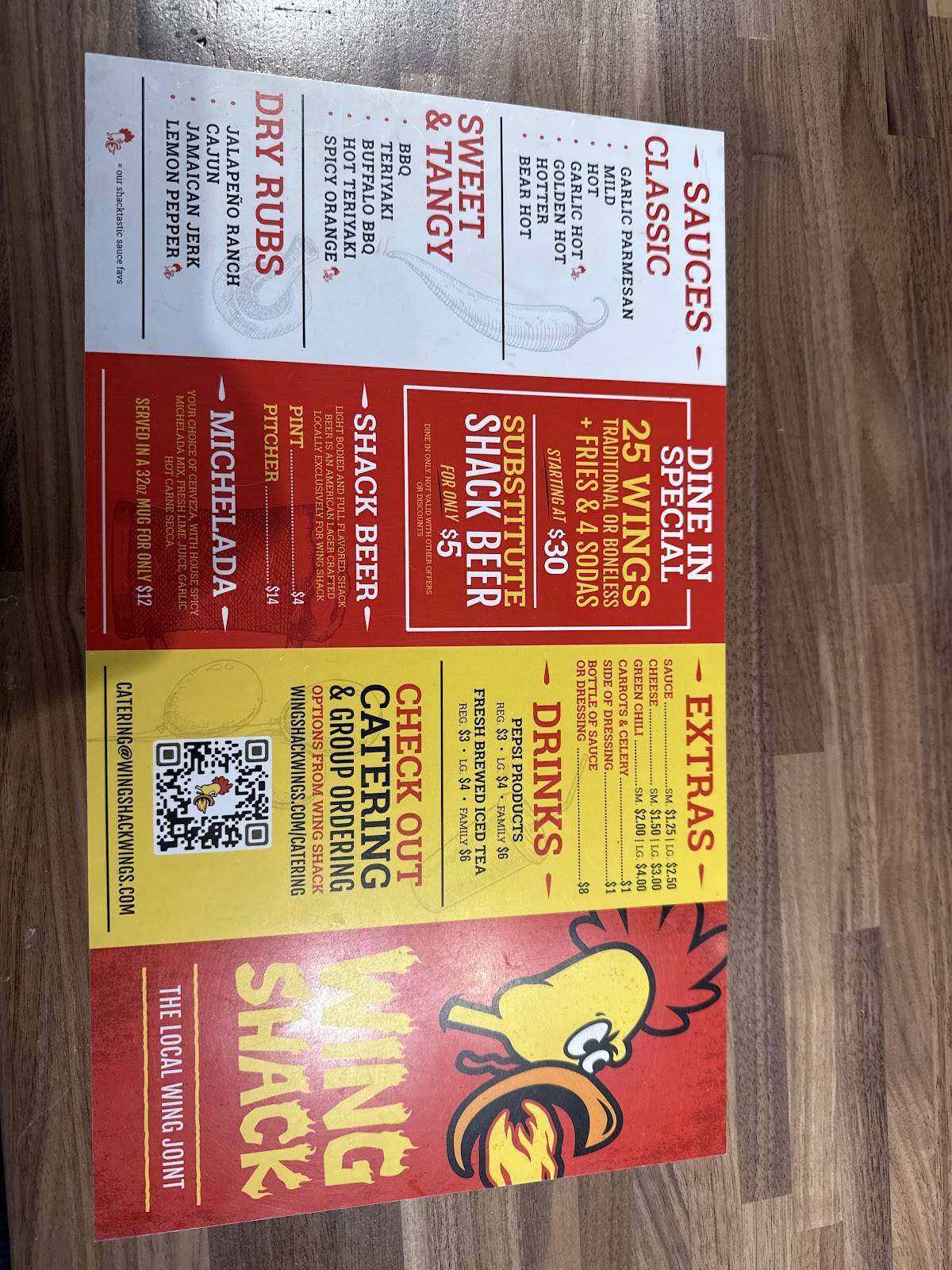 Wing Shack меню